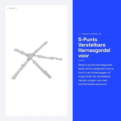 Dailygoods - 5-Punts Verstelbare Harnasgordel voor Kinderwagens