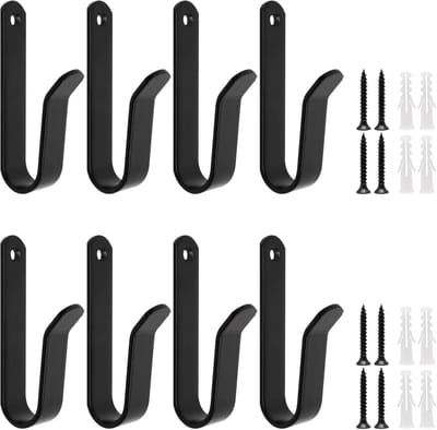8-Pack - Stevige snowboard-muurbeugel - Horizontale hangende metalen beugel - Adapter voor houten muur - Opberghaak voor snowboard - Stabiele lastdrager - Ruimtebesparend