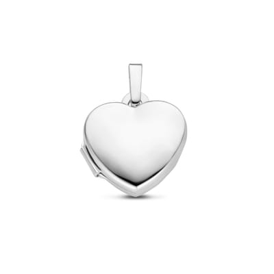 zilver gerhodineerd medaillon hartje 16 mm 1340440