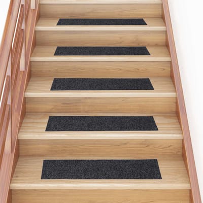 vidaXL - Trapmatten - Zelfklevend - 30 - stuks - 76x20 - cm - donkergrijs - Rechthoekig