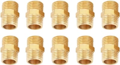 10 Stuks Hex Reducing Nipple 1/4 BSP naar 1/4 BSP Mannelijk Draad Fitting voor Pijpen, Messing Adapter en Verbindingsstukken