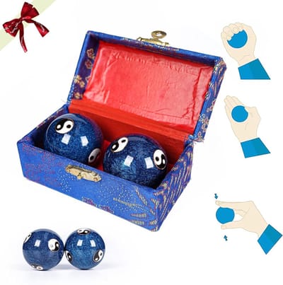 Baoding Ballen - Meditatie Ballen - Hand Therapie - Yin Yang Ontwerp - 2 stuks - Zilver