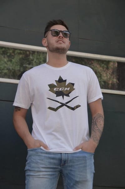 CCM - Camo T-shirt - Korte mouw - IJshockey Casual - Volwassenen - Wit - M