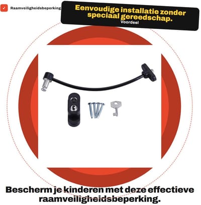 Solidchoice- Deurbegrenzer Veiligheid - Raambegrenzer - Raambeveiliging Kind - Deurbeveiliging - Eenvoudig te installeren - Zinklegering