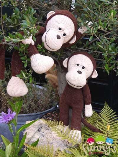 Haakpakket XXL Funny Monkey basic Browny (staand of zittend)