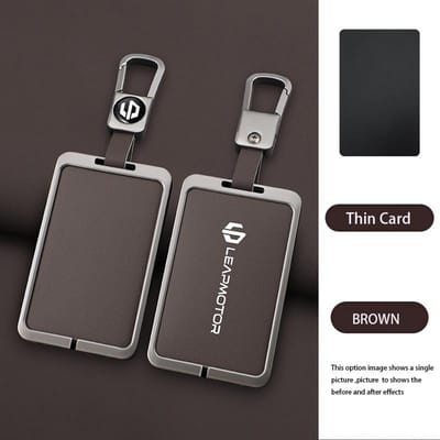Slimme NFC Kaart Sleutelhoesje Cover Voor Leapmotor C10 C11 C16 Zinklegering Leer Beschermer Houder Shell Sleutelhanger Auto Accessoires gray