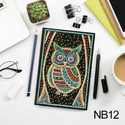 Notitieboekje - NB012 - Uil - Diamond painting - compleet pakket - diamond painting by Wietske