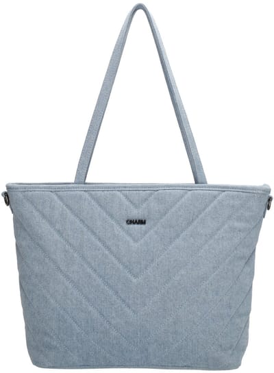Charm London Hollywood Shopper - Schouderband - Spijkerstof - Praktisch - Stijlvol - Tote Bag - Dames Tas - Middenblauw
