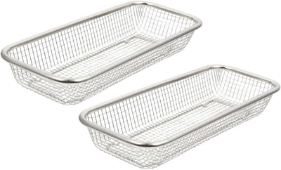 Vaatwasser Bestekmandjes - Bestekhouder Vaatwasser - Bestek Reinigen - Roestvrij Staal - 31 x 13 x 5.5 cm - Zilver