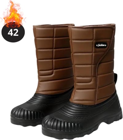 Nivard Snowboots - Sneeuwschoenen - Sneeuwboots - Heren - Wintersport - Ski - Skischoenen - Bruin - 42 - Antislip - Winter