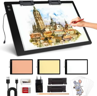 Oplaadbare A4 Lichttafel met 10000 Lux en 3 Kleurtemperaturen - Ideaal voor Diamond Painting en Schetsen
