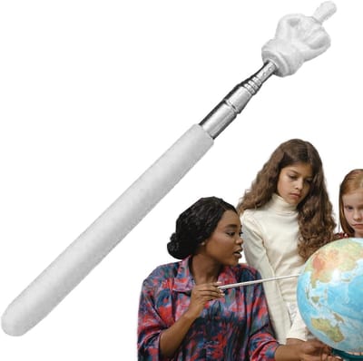 Wijzerstok Telescoop - Handpointer Inklapbaar - Lesgeven Klaslokaal - Uittrekbaar Zichtbaar - 58.5 cm - Wit