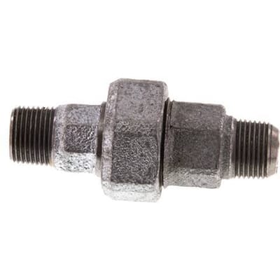 R 3/8'' Verzinkt Gietijzeren Borstnippel 3-delig met Conische afdichting 25 Bar - FL2S-M-IZ-038R-C