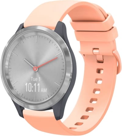 By Qubix - Geschikt voor Garmin bandje - 18mm - Geschikt voor Garmin Venu 3s / Vivoactive 4s / Venu 2s / Vivomove 3s / Forerunner 255s / 265s - Soft siliconen bandje - Zalmroze