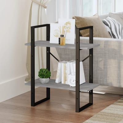 vidaXL - Boekenkast - 60x30x70 - cm - bewerkt - hout - grijs - sonoma - eikenkleurig