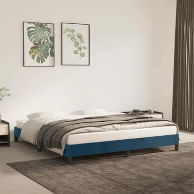vidaXL - Bedframe - zonder - matras - 180x200 - cm - fluweel - donkerblauw