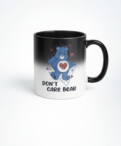 Don't Care Bear Magische Mok - Zwarte Warmtegevoelige Koffiemok