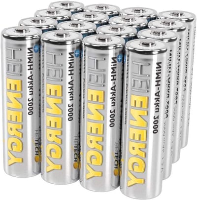 Oplaadbare Batterijen - AA Mignon Accu - Apparaten Voeden - Lage Zelfontlading - 16 Stuks - Grijs