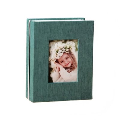 Met linnen bekleed fotoalbum — 16,5 x 13 x 5 cm — Geschikt voor foto's tot 6 inch — Biedt plaats aan 100 foto's — Opbergalbum — Multifunctioneel bewaoralbum — Ideaal voor het verzamelen van postzegels, bioscoopkaartjes, reistickets en meer