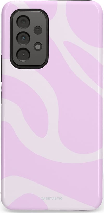Casetastic hoesje geschikt voor Samsung Galaxy A53 (2022) 5G - Dubbellaagse bescherming - Vrolijk Roze Suikerspin Curves - Fashion Case - Lichtroze Wit