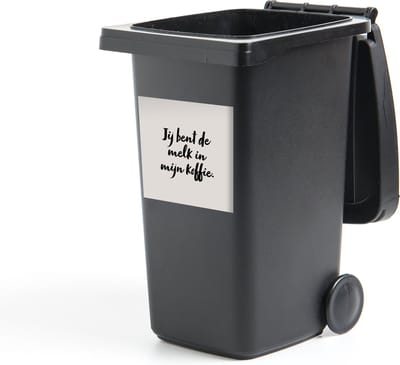 Container sticker Taupe - Jij bent de melk in mijn koffie - Quote - 40x40 cm - Kliko sticker