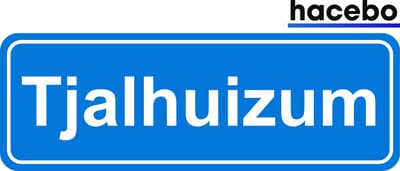 Hacebo - Plaatsnaam Sticker - 29x10 CM - Tjalhuizum sticker - Verkeersborden sticker - grappige cadeaus - Tjalhuizum