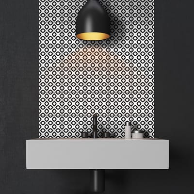 Tegelstickers voor de muur in keuken en badkamer - 24 etnische Douala cementtegelstickers - 24 stickers, 20x20cm