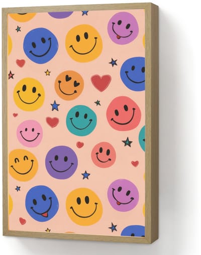 Wandlamp 40x60 cm - Oplaadbaar - Smileys - Kleurrijk - Hartjes - Wandlampen binnen woonkamer - Slaapkamer lamp - Decoratieve nachtlamp - Vloerlamp draadloos