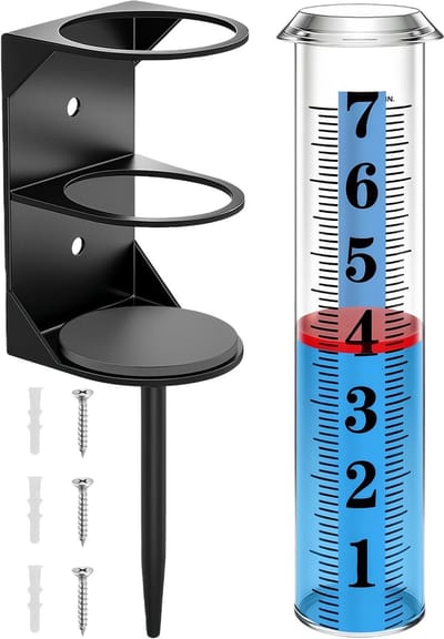 Regenmeter Voor Buiten - Neerslagmeter Tuin - Weer Meten - Overloopbestendig Ontwerp - 25 x 10 x 10 cm - Transparant