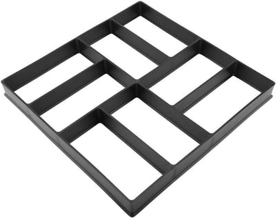 Beton Stempelmatten Set - Bestratingsvorm Tuin - Tuinpaden Aanleggen - Herbruikbaar Geometrisch Patroon - 42 x 42 cm - Zwart
