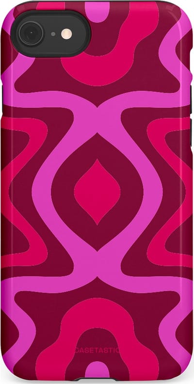 Casetastic Hoesje Geschikt voor Apple iPhone 7/8/SE - Stijlvolle Beschermende Duo-layer Case - Retro golf