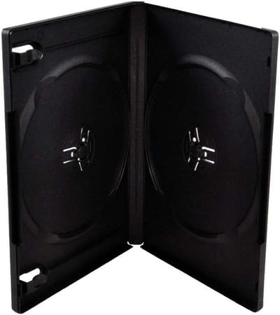 Dubbele DVD Hoesjes Zwart (14mm) met Transparante Sleeve - Verpakking van 25 Stuks