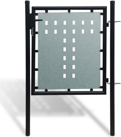 Omheiningspoort - Tuindeur - Privacy en veiligheid - Zwaar staal poedercoat - 100 x 175 cm - Zwart