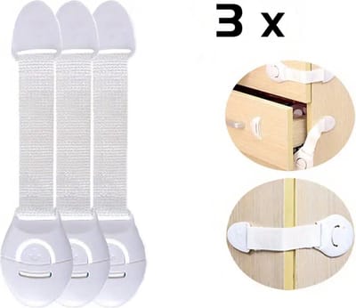 DW4Trading Baby Veiligheids Slot Set van 3 Stuks - Kinderslot Kastjes - Kastbeveiliging - Wit