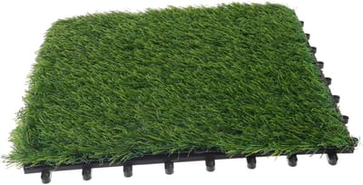 Kunstgras Tegels - Terrastegels Kunstgrasmat - Tuindecoratie - In elkaar grijpend ontwerp - 380 Gram - Groen