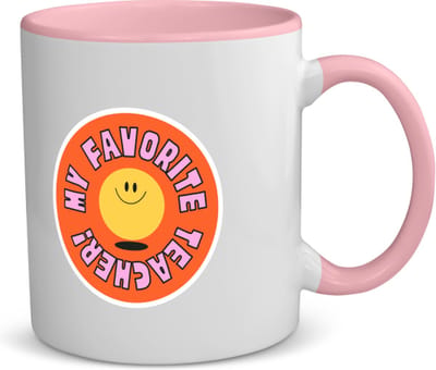 Akyol - my favorite teacher koffiemok - theemok - roze - Docent - leraar/lerares - juf - meester - verjaardagscadeau - verjaardag - cadeau - afscheidscadeau - geschenk - leuke cadeau - kado - gift - juffendag - meesterdag - 350 ML inhoud