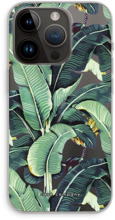 Case Company® - Hoesje geschikt voor iPhone 14 Pro hoesje - Bananenbladeren - Soft Cover Telefoonhoesje - Bescherming aan alle Kanten en Schermrand