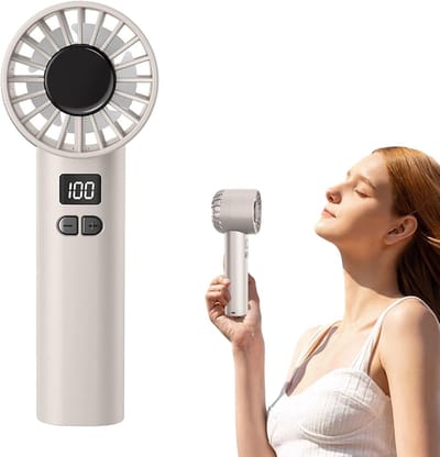 Handventilator met digitaal display - USB oplaadbare ventilator met 100 standen - voor kantoor, onderweg en thuisgebruik