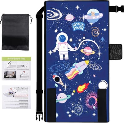Zitverlenging vliegtuig - Kindervoetsteun reis - Comfortabel reizen - Lichtgewicht en draagbaar - 79 x 44 cm - Sterrenhemel blauw