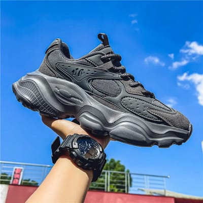 Heren Casual Trendy All-match mode Hoogteverhogend slijtvast Ademend Papa Schoenen Veters Student Campus Straat Sneakers 39 grijze kleur