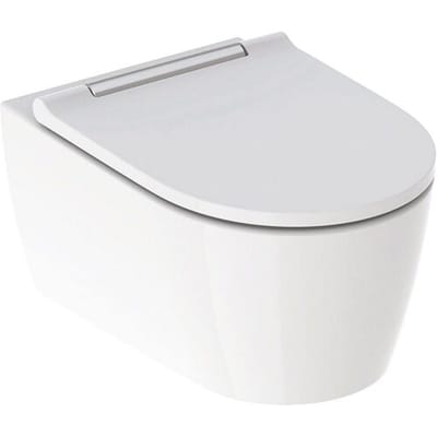 Geberit ONE pack Wandcloset - diepspoel - turboflush - 37x54cm - closetzitting - Designafdekking glansverchroomd - KeraTect - wit glans