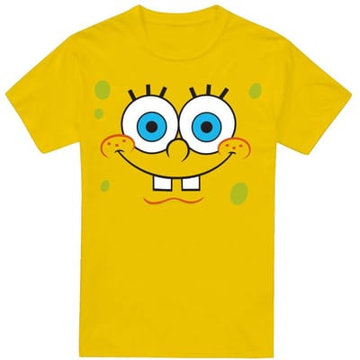 SpongeBob SquarePants Heren T-shirt met Lachend Gezicht 4XL geel