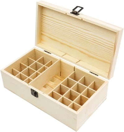 25-vaks houten opbergdoos voor etherische oliën, geuroliën, lippenstift en nagellak - Perfecte opslagoplossing voor aromatherapie en DIY-projecten