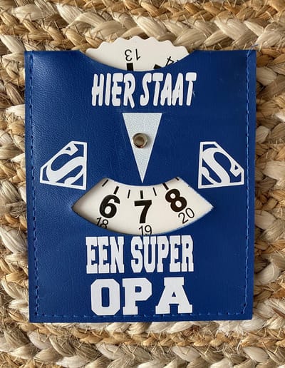 Stijlie kids Parkeerschijf Vaderdag cadeau Super Opa