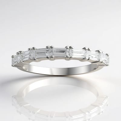 Cavill - Elegante Damesring - 925 Sterling Zilver Gerhodineerd - 1,008 Ct Tanzania Zirkonen - 7 Trapgeslepen Briljant - Stevige Prong-zetting