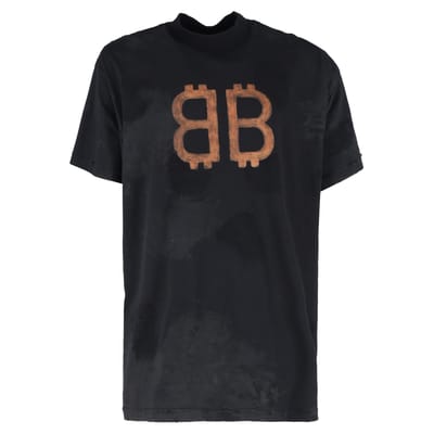 Balenciaga Crypto Overmaat T-shirt in Zwart Katoen