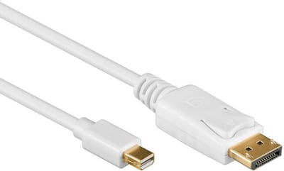 Powteq - 1 meter - Premium mini Displayport naar Displayport kabel - Wit - 4K 60 Hz - Gold-plated - 3 x afgeschermd - Topkwaliteit kabel