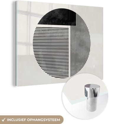 MuchoWow® Glasschilderij 120x90 cm - Schilderij acrylglas - Minimalisme - Cirkel - Design - Foto op glas - Schilderijen