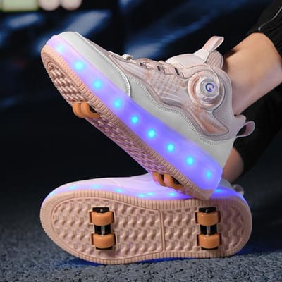 Kinderschoenen op wielen Rolschaatsen Meisjesschoenen Vierwielige schoenen op wielen Studenten Onzichtbare schaatsen Schoenen met wielen 42