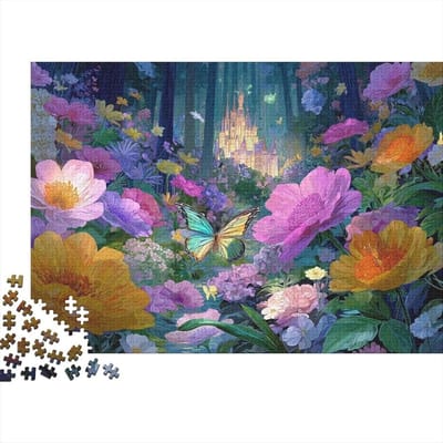 Waldtuin vlinderpuzzel 1000 stukjes papier voor volwassenen droomlandschap puzzel voor familie 52 x 38 cm/1000 stuks